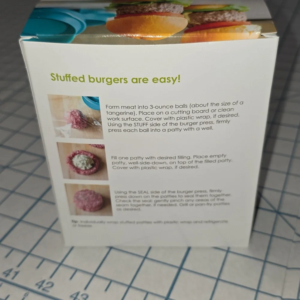 Blue 3-in-1 Burger Press NIB‎ Tastefully Simple